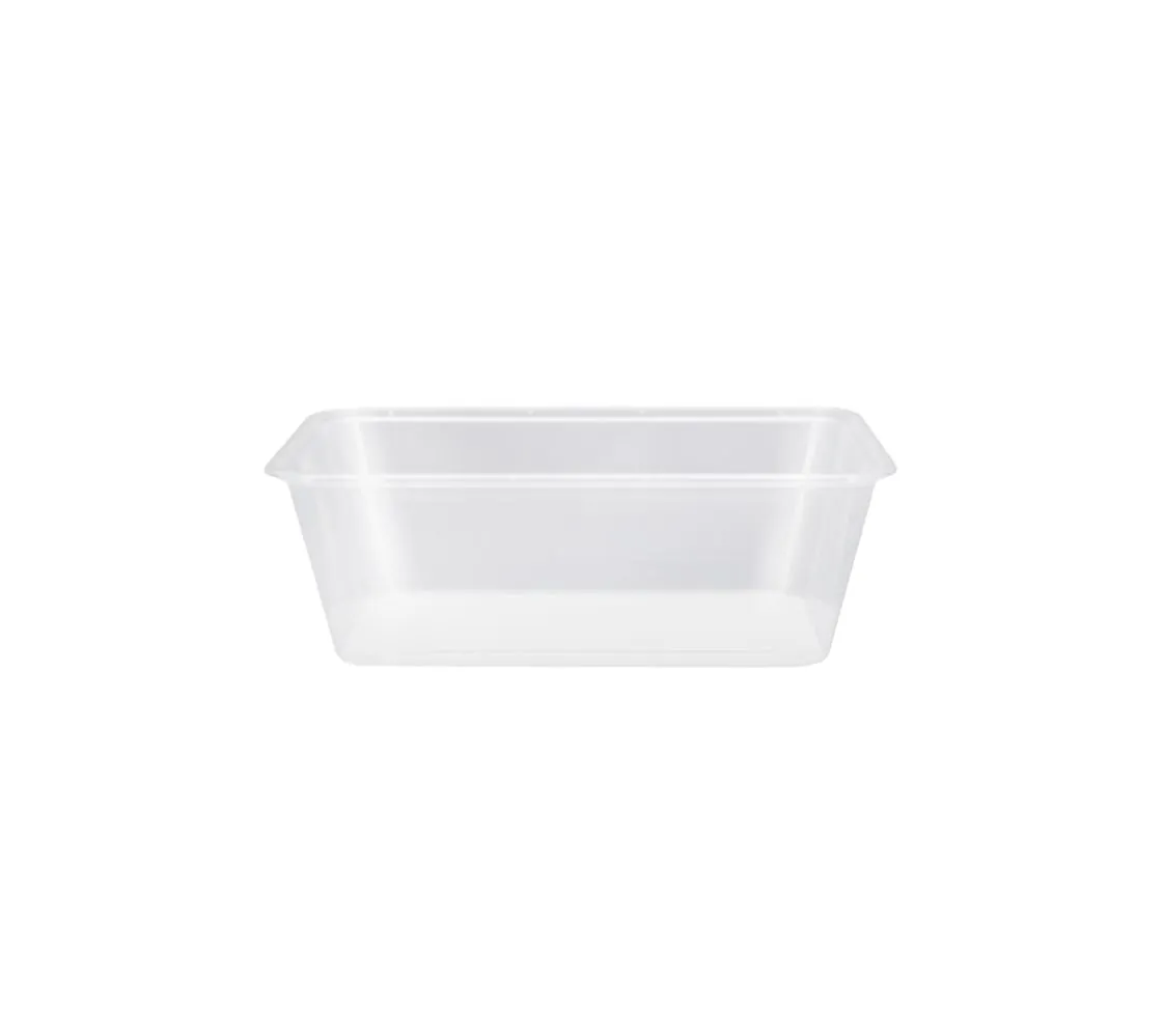 100 X Rectangular Containers 750Ml Clear With Lids Salad Fruit Food Container