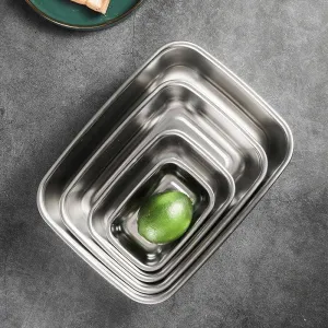 4x Airtight Stainless Steel Storage Containers F49-8-658