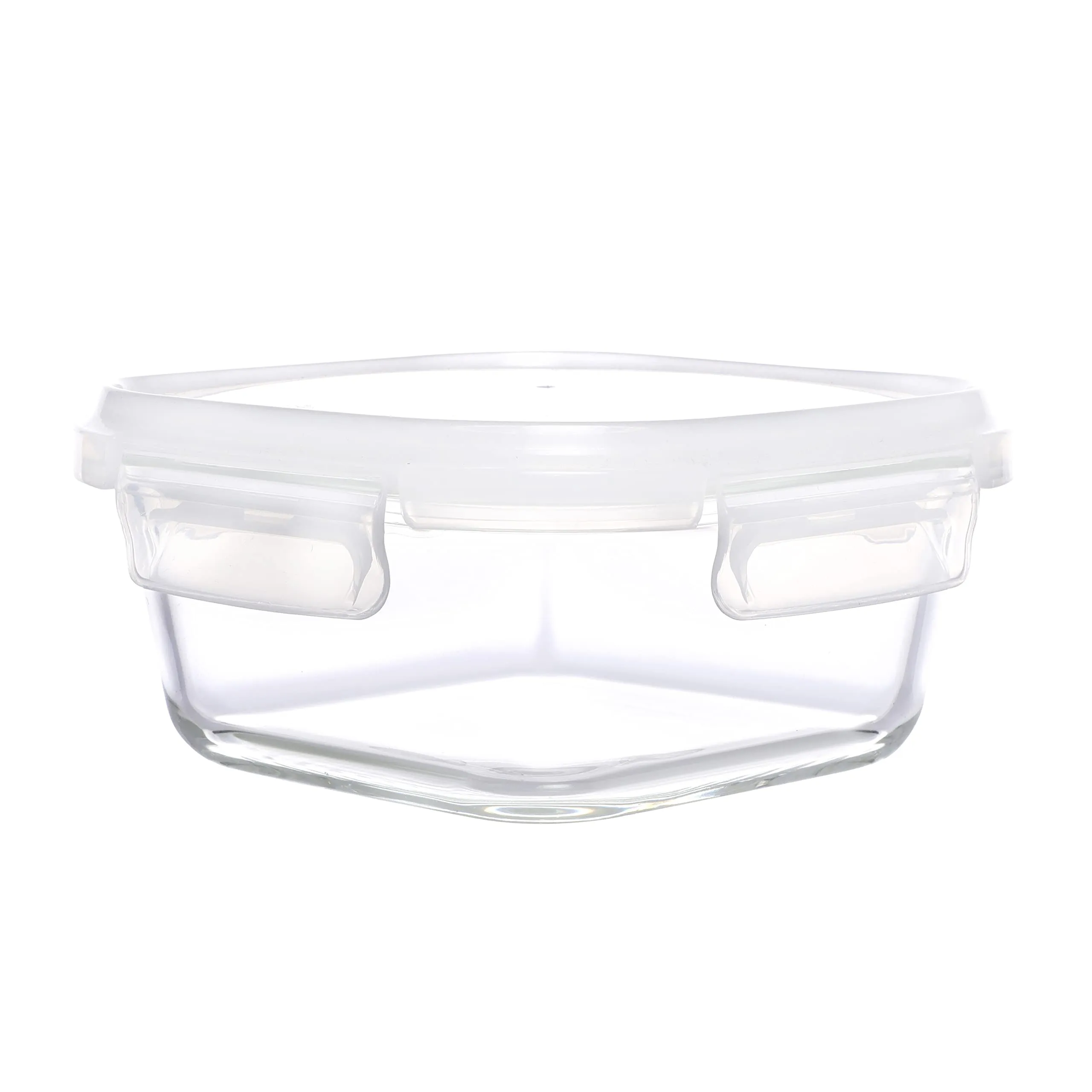Amazon Brand - Solimo Borosilicate Glass Lunch Box with Lid (2,200 ml, Transparent)
