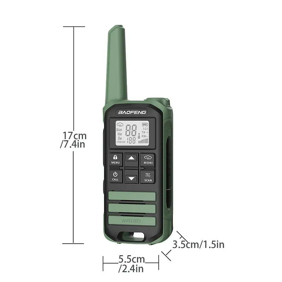 BAOFENG FR-22A Walkie Talkies for Kids Adults FRS Two Way Radio, License Free Long Range USB-C Charging, Rechargeable Walky Tal