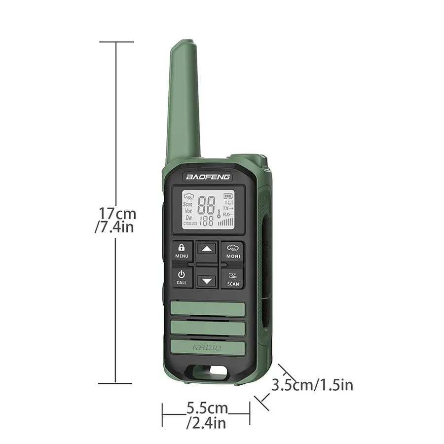 BAOFENG FR-22A Walkie Talkies for Kids Adults FRS Two Way Radio, License Free Long Range USB-C Charging, Rechargeable Walky Tal