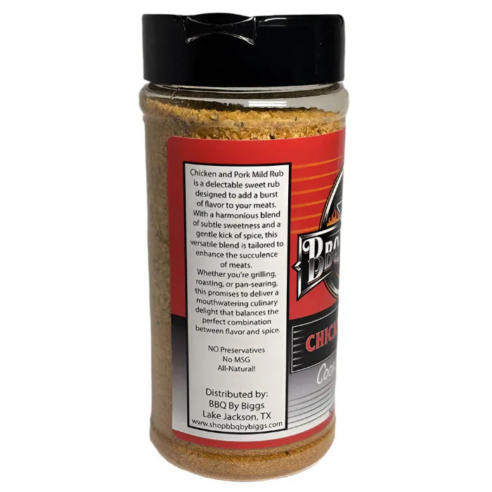 BBQ by Biggs Chicken and Pork Rub – Mild and Flavorful Seasoning | 16 oz Shaker