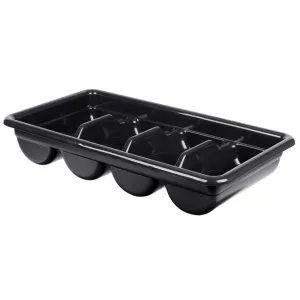 CAMBRO, CAMBOX FOUR COMPARTMENT CUTLERY BUS BOX- BLACK