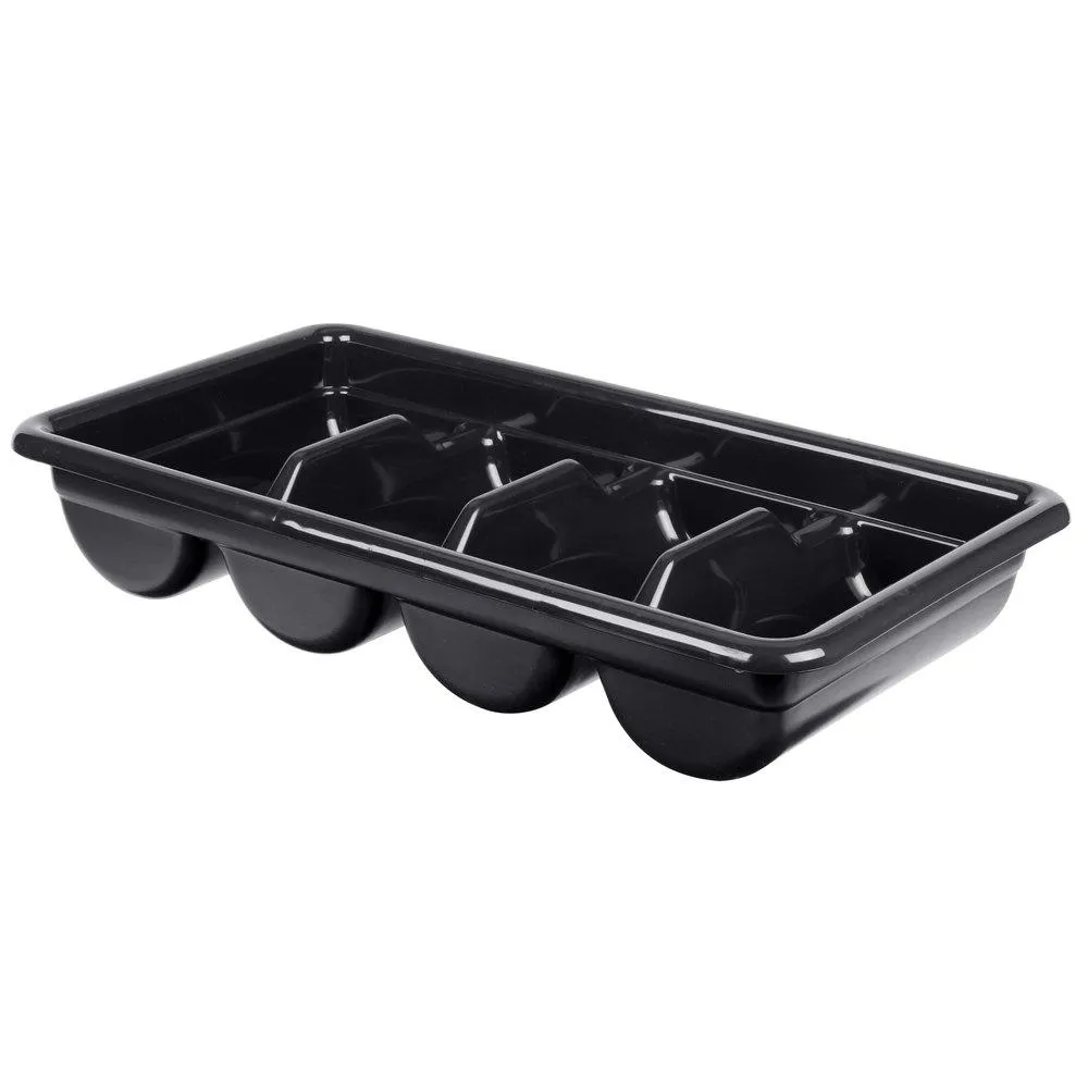 CAMBRO, CAMBOX FOUR COMPARTMENT CUTLERY BUS BOX- BLACK