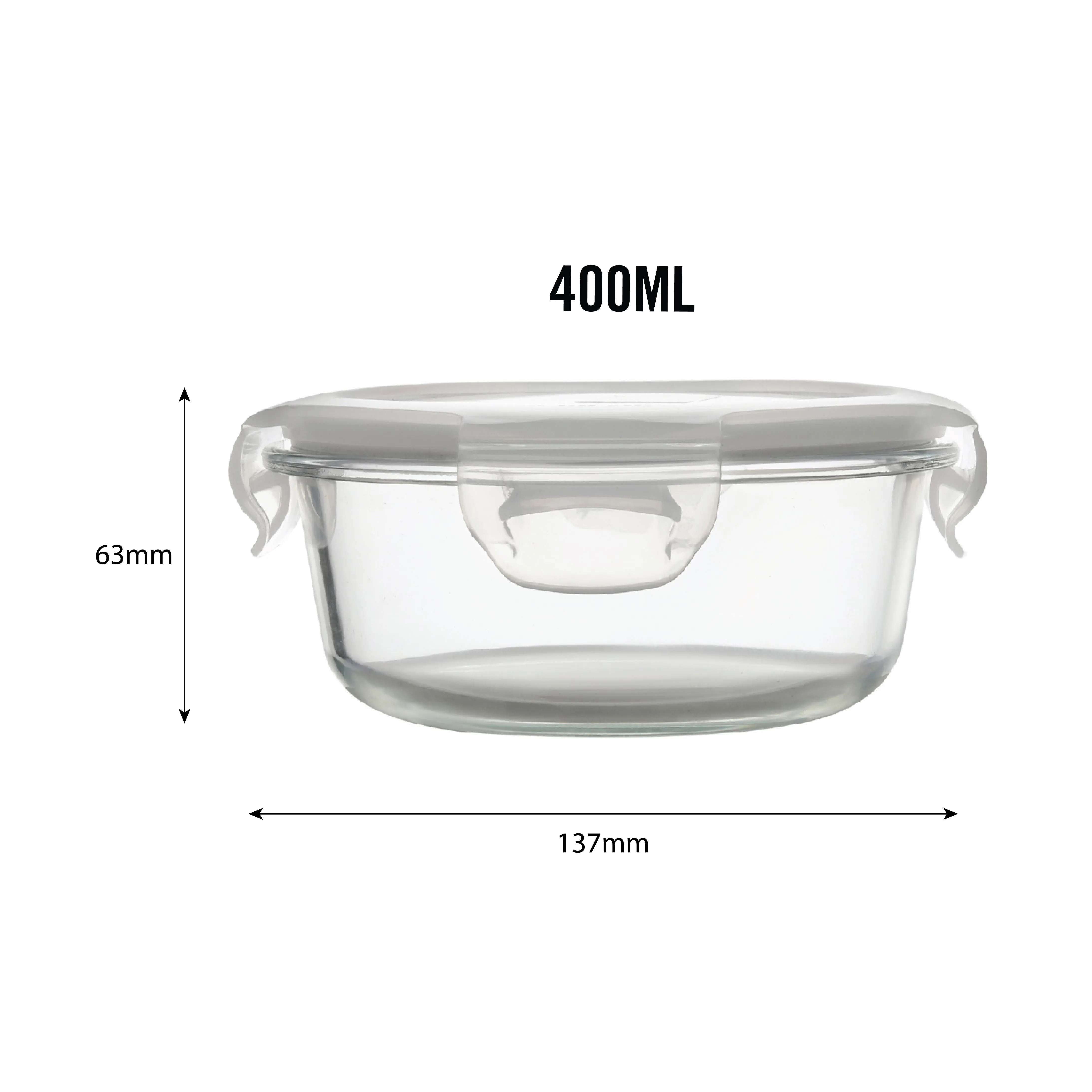 Camellia Borosilicate Glass Round containers, Set of 2