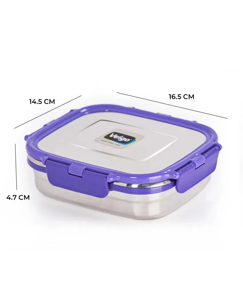 Essential Freezer and Kitchen Storage Stainless Steel Airtight Containers | Set of 4 | 630 ML