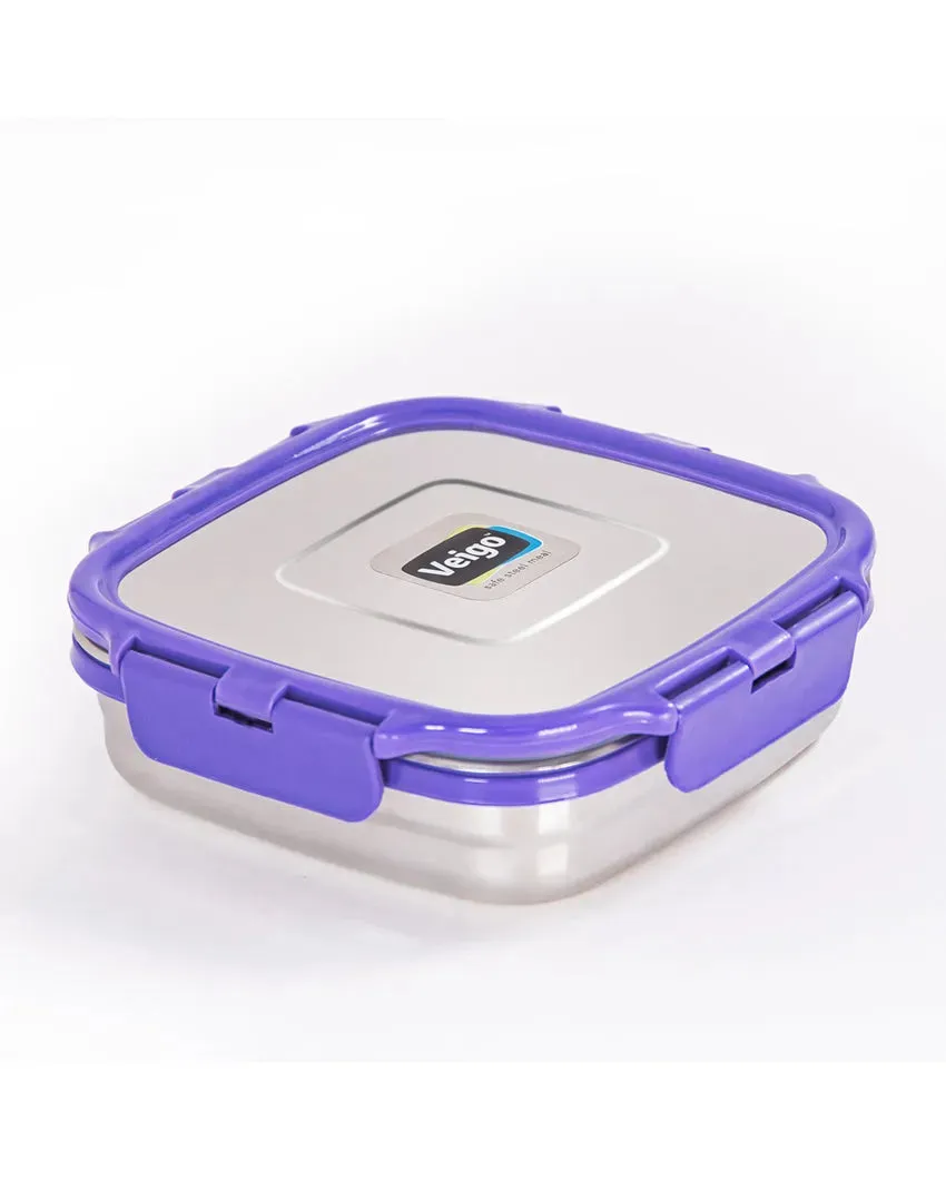 Essential Freezer and Kitchen Storage Stainless Steel Airtight Containers | Set of 4 | 630 ML