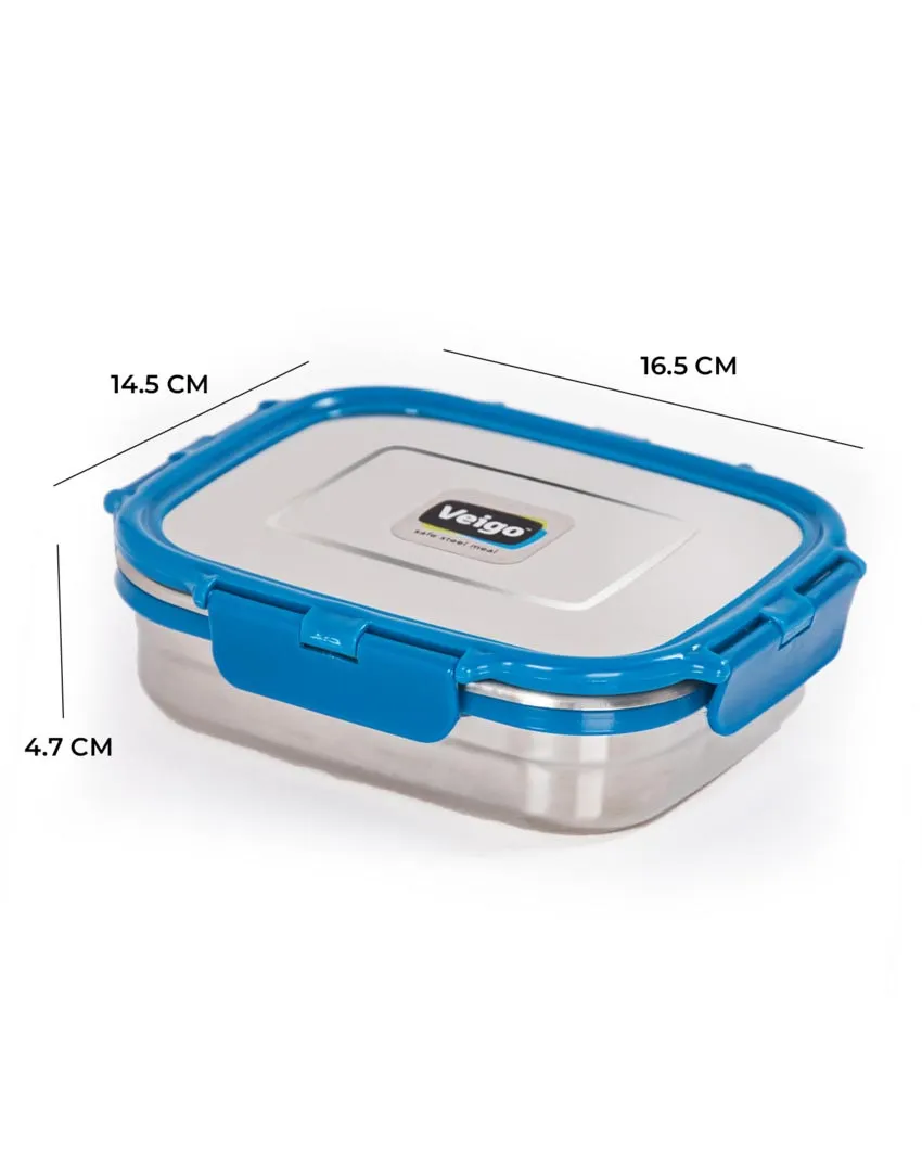 Essential Freezer and Kitchen Storage Stainless Steel Airtight Containers | Set of 4 | 630 ML