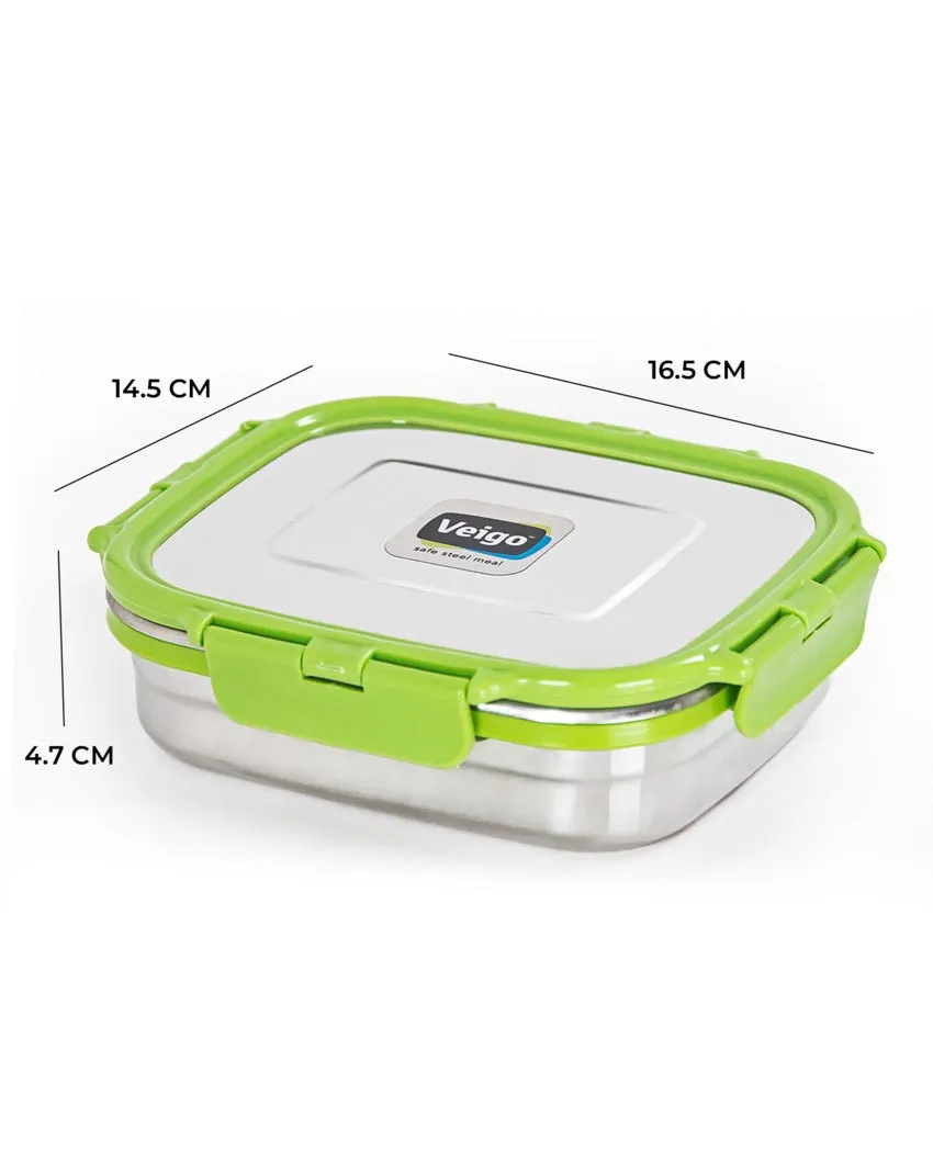 Essential Freezer and Kitchen Storage Stainless Steel Airtight Containers | Set of 4 | 630 ML