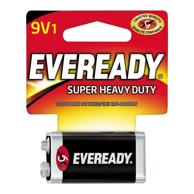 Eveready Gold 1222SW Battery, 9 V Battery, 400 mAh, Zinc, Manganese Dioxide :EA: QUANTITY: 1