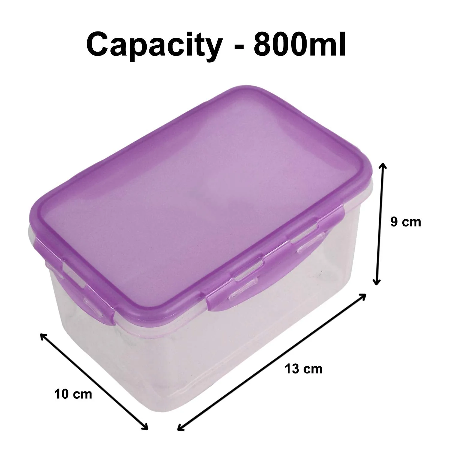 Fun Homes klick N Seal 202 Airtight Food Storage Container Kitchen Container for Storage Plastic Storage Box for Kitchen Airtight Container Storage Jar (800ml) -Pack of 2 (Purple)-FHUNH15730