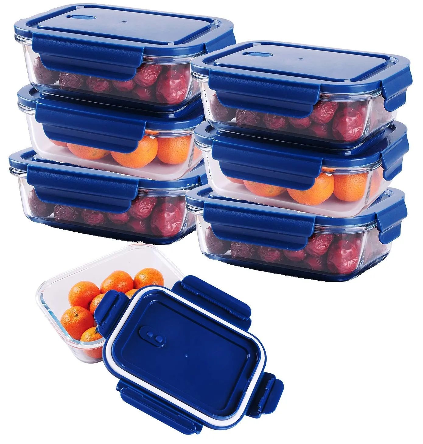 Golden Bird Glass Lunch Box Food Storage Containers with Lids, Glass Meal Prep Containers, Airtight Glass Lunch,BPA Free & Leak Proof 1