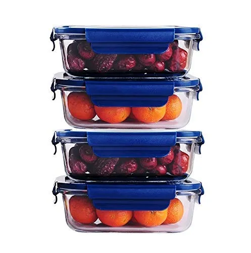 Golden Bird Glass Lunch Box Food Storage Containers with Lids, Glass Meal Prep Containers, Airtight Glass Lunch,BPA Free & Leak Proof 1