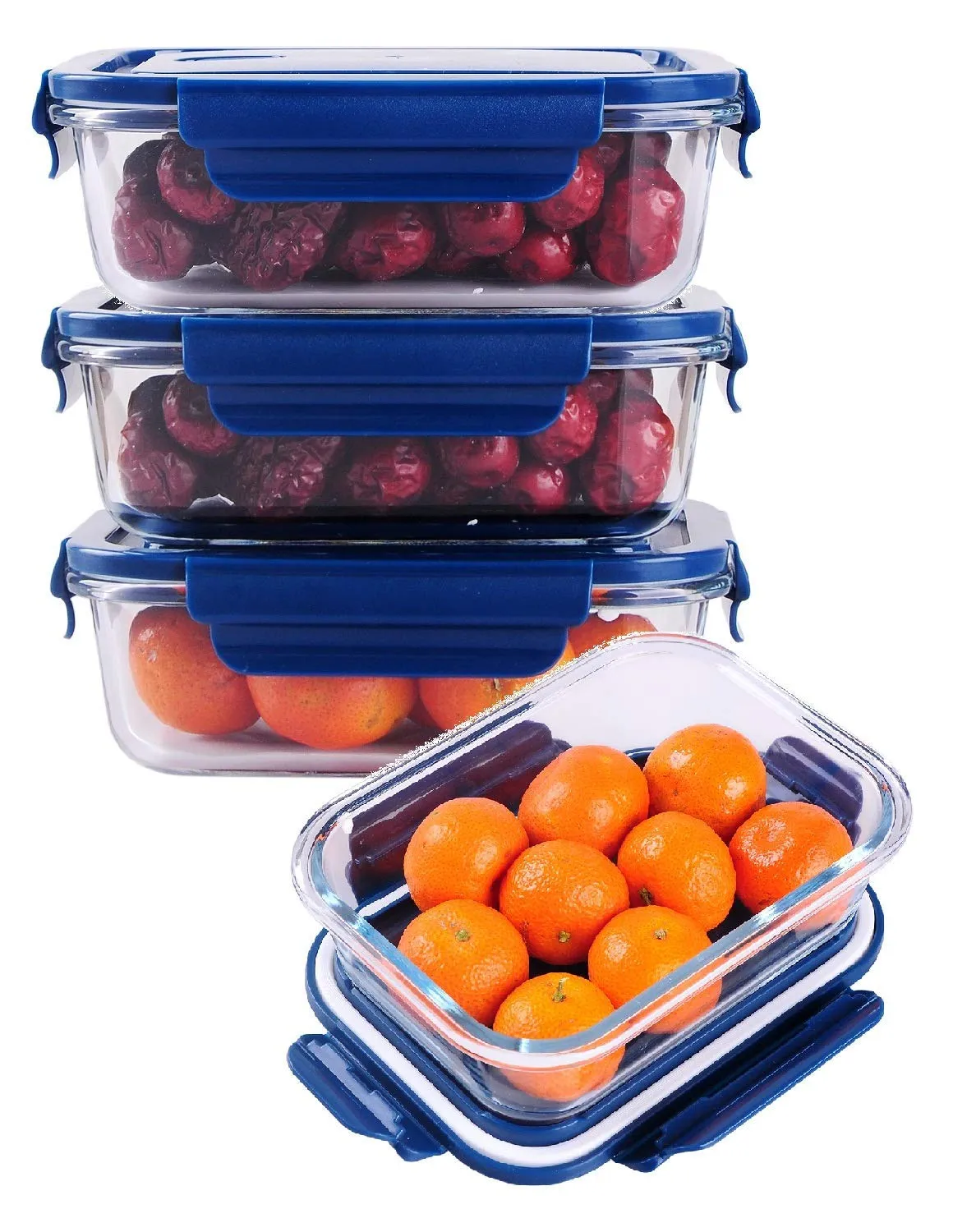 Golden Bird Glass Lunch Box Food Storage Containers with Lids, Glass Meal Prep Containers, Airtight Glass Lunch,BPA Free & Leak Proof 1