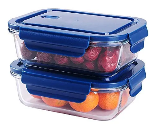 Golden Bird Glass Lunch Box Food Storage Containers with Lids, Glass Meal Prep Containers, Airtight Glass Lunch,BPA Free & Leak Proof 1