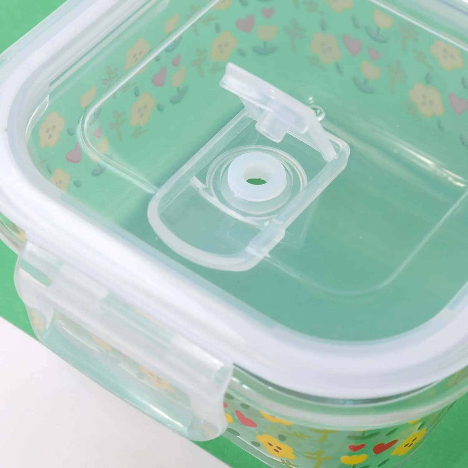Homestic Borosilicate Printed Container With Lid (Square) | JDA051-MUL | Multi | Pack Of 2