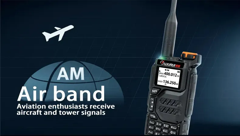 K5 air band walkie talkie scanner ham budget radios Two-way radio communication profesional Amateur long range uhf vhf FM