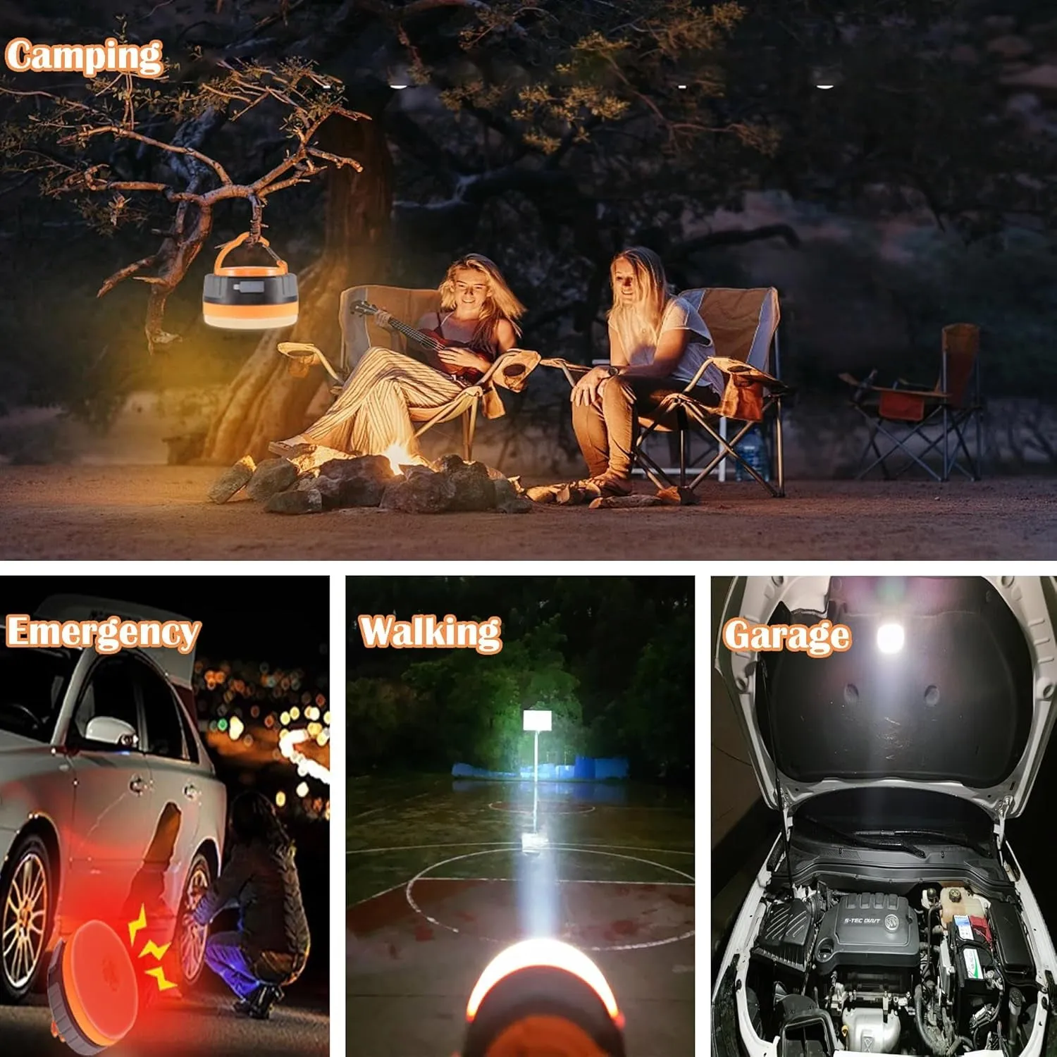 Lit-Path LED Camping Lantern, Rechargeable Light with Magnet Base