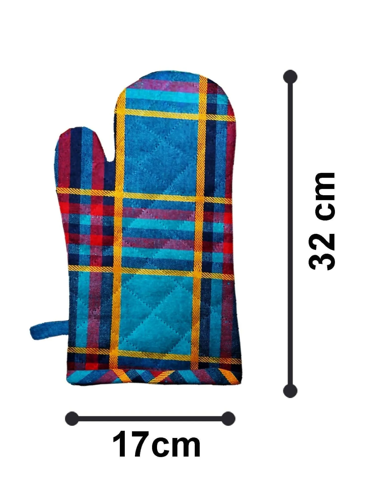 Lushomes Quilted Oven Mitts, Heat Resistant for Cooking & BBQ (2 Pcs, 6x13 Inch)