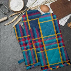 Lushomes Quilted Oven Mitts, Heat Resistant for Cooking & BBQ (2 Pcs, 6x13 Inch)