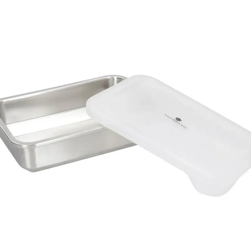 MasterClass Two Sized Stainless Steel Dish | 9 x 6 x 2 inches