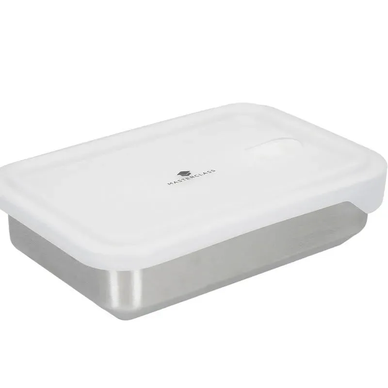 MasterClass Two Sized Stainless Steel Dish | 9 x 6 x 2 inches