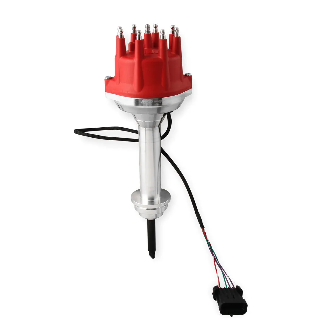 MSD Pro Billet Dual Sync EFI Distributor - Magnetic Pickup - Electronic Advance - HEI Style Terminal - Red - Mopar RB-Series/426 Hemi