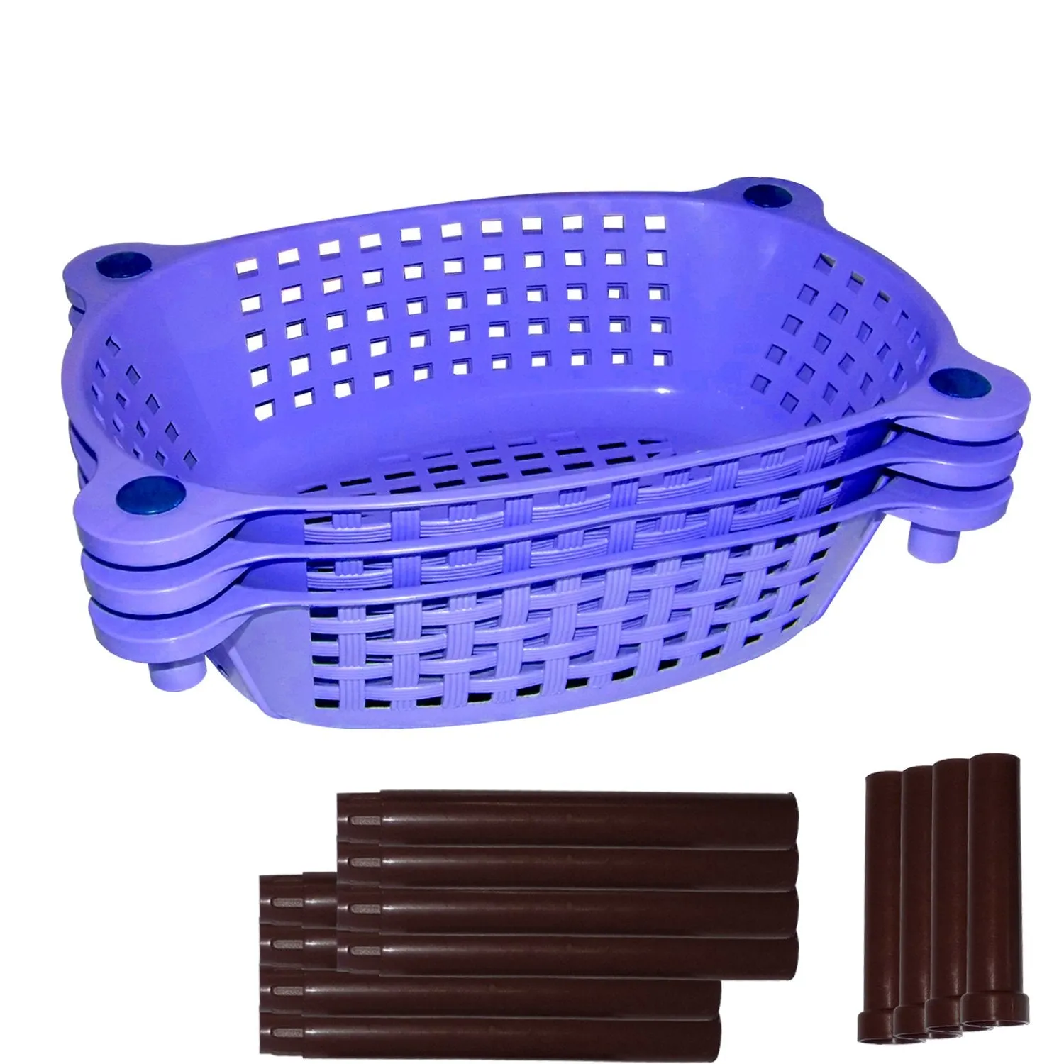Multipurpose Plastic Storage Rack Organizer, 3 Pcs