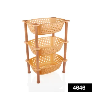 Multipurpose Plastic Storage Rack Organizer, 3 Pcs