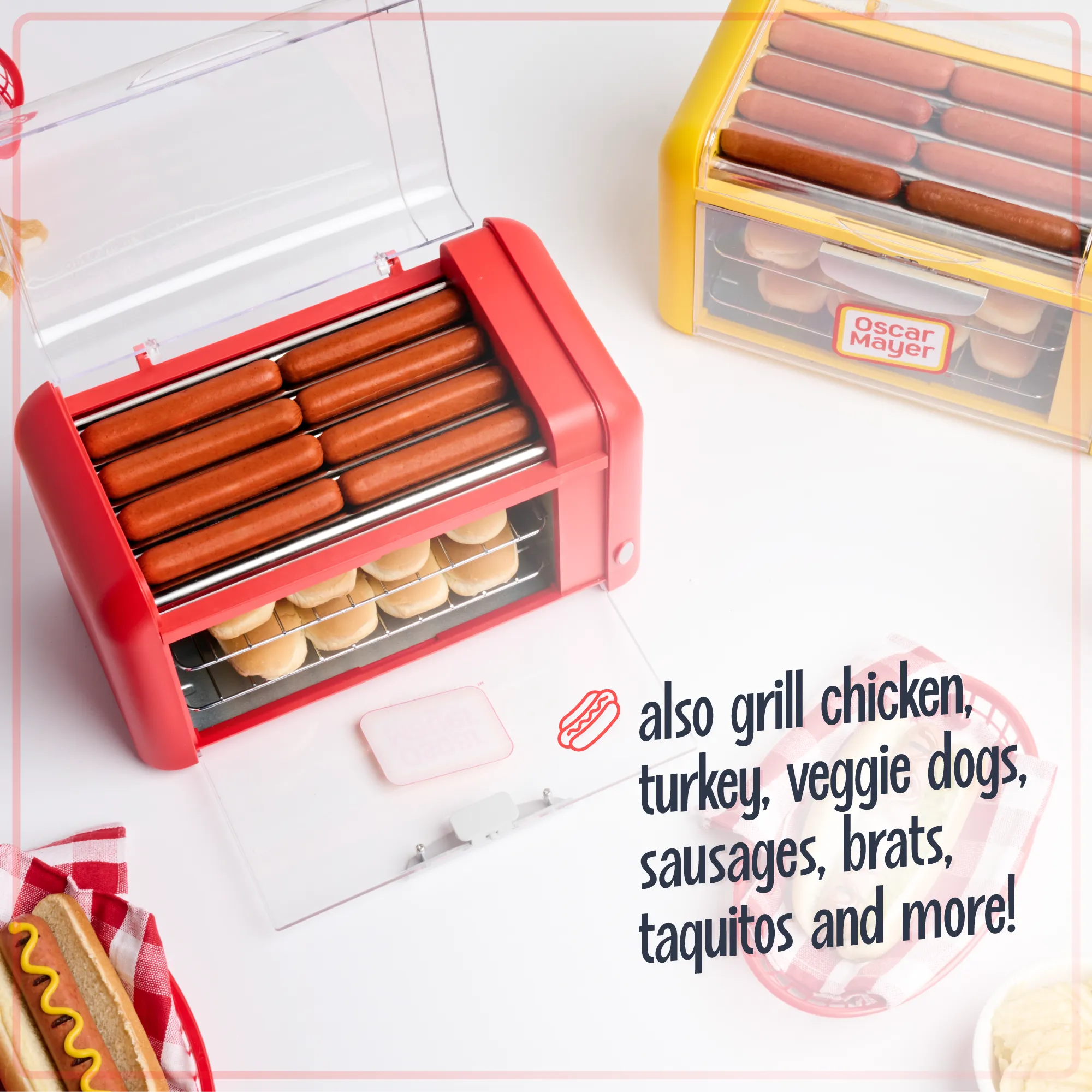 Oscar Mayer Hot Dog Roller & Bun Warmer, Red