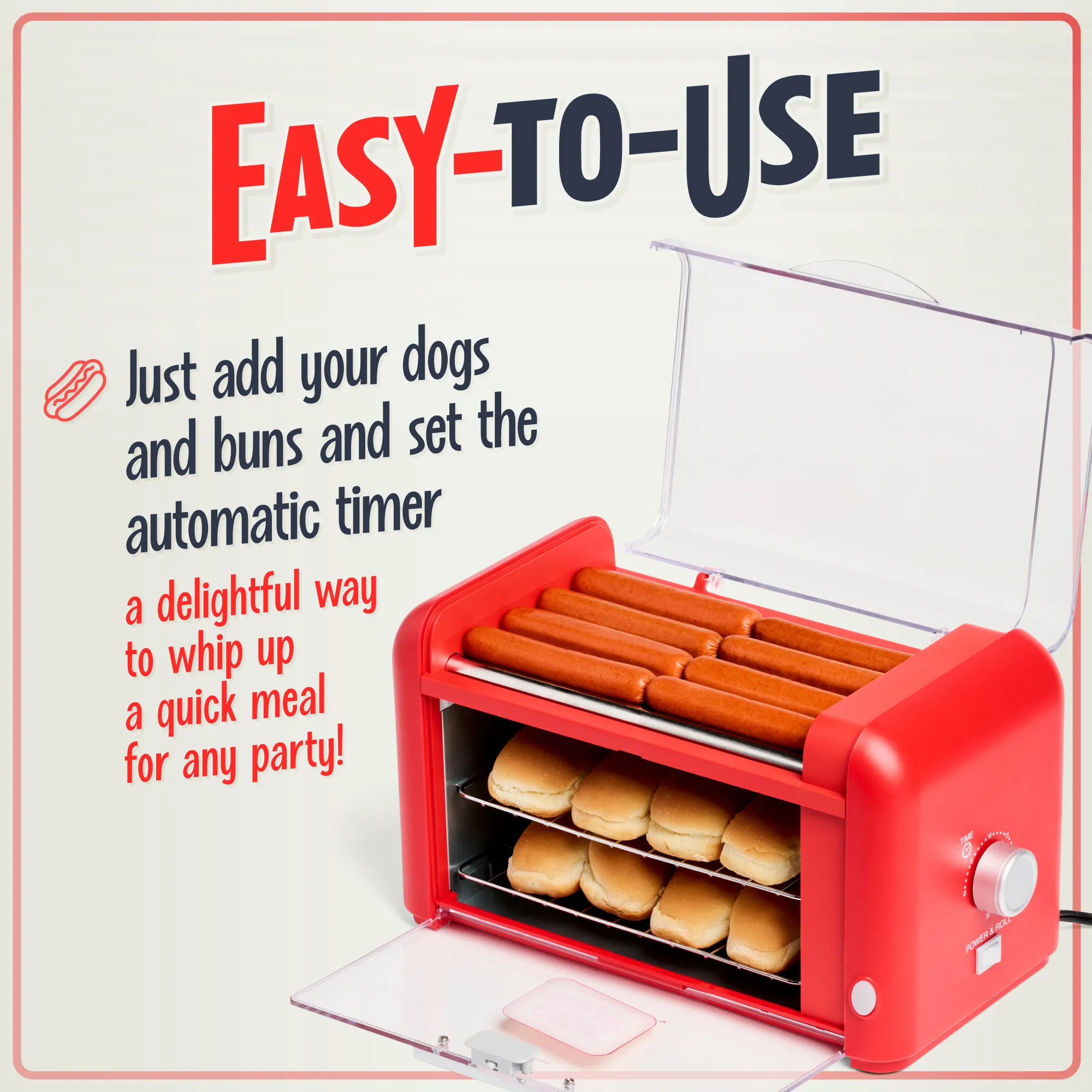 Oscar Mayer Hot Dog Roller & Bun Warmer, Red