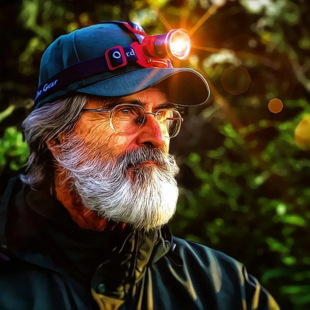 Outdoor Pro Gear Patriotic American Flag Super Bright LED Headlamp Flashlight - Brightest Spotlight Headlight
