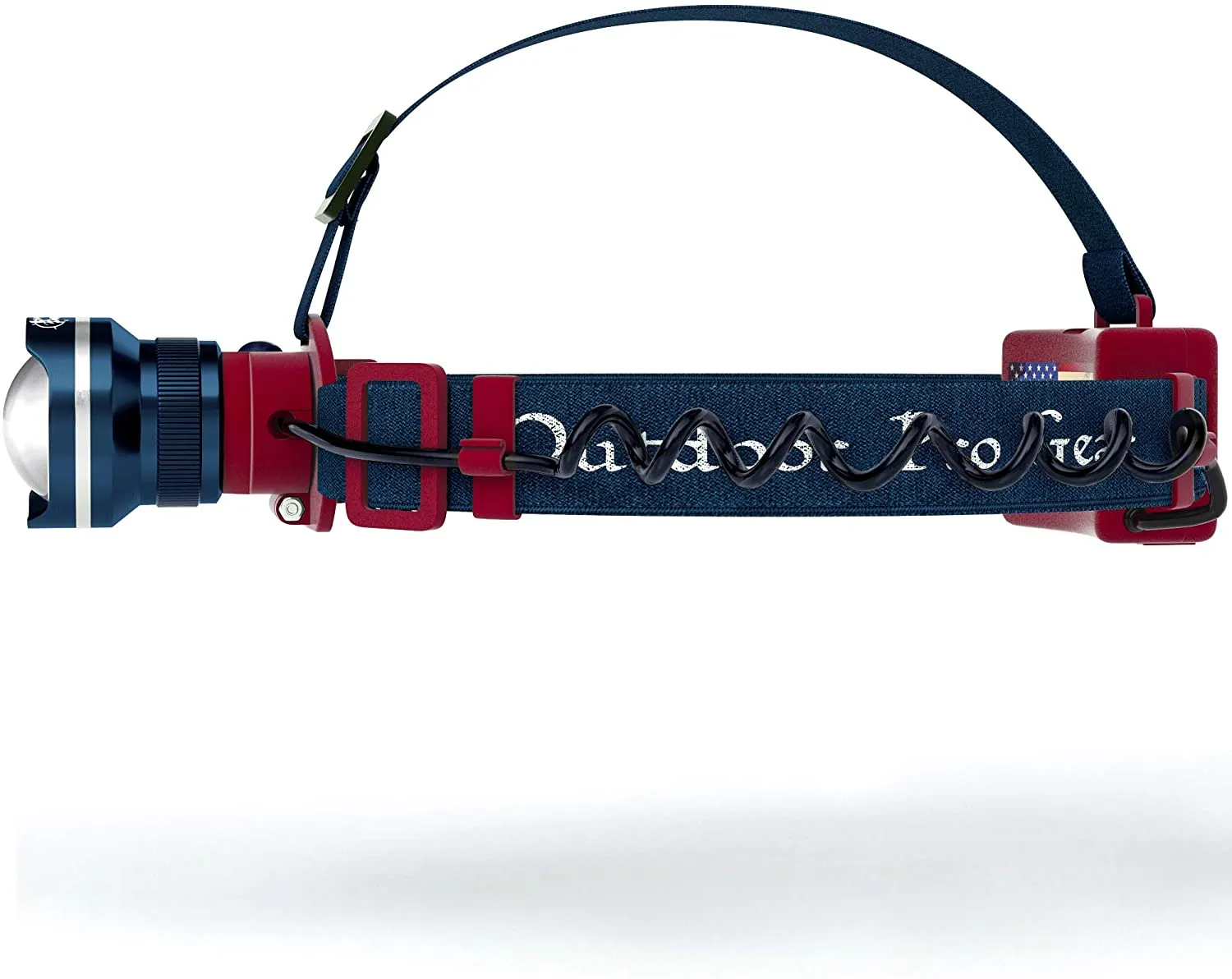 Outdoor Pro Gear Patriotic American Flag Super Bright LED Headlamp Flashlight - Brightest Spotlight Headlight