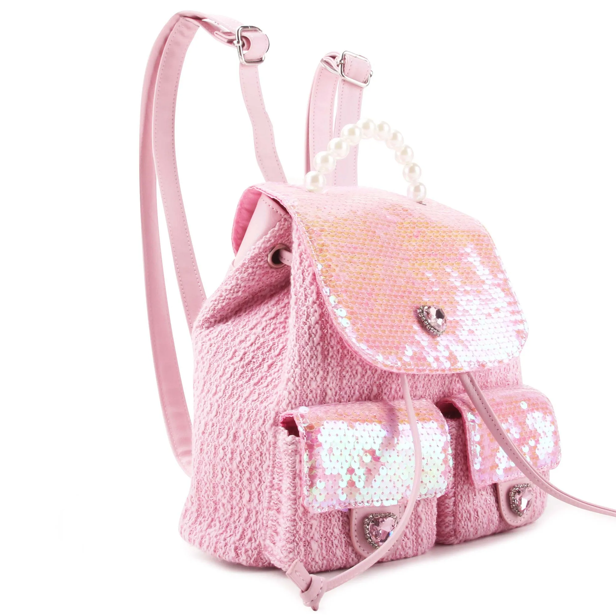 Sequins and Tweed Mini Flap Backpack
