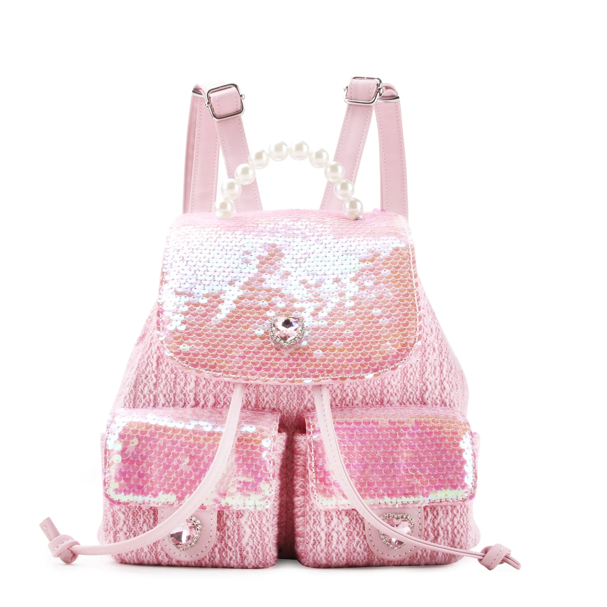 Sequins and Tweed Mini Flap Backpack