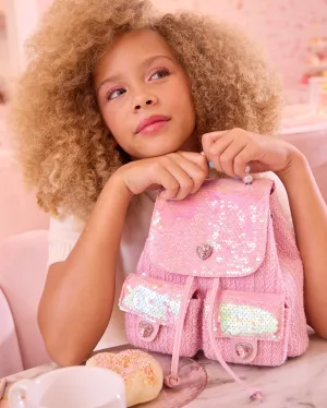 Sequins and Tweed Mini Flap Backpack