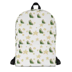 Sparkly Dark Green Butterflies Backpack