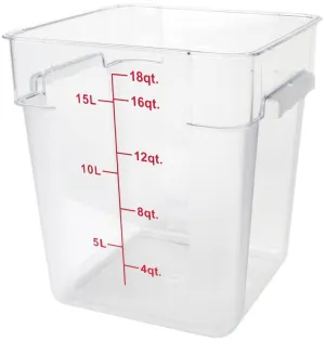 Thunder Group PLSFT018PC 18 QT Clear Polycarbonate  Food Storage Containers