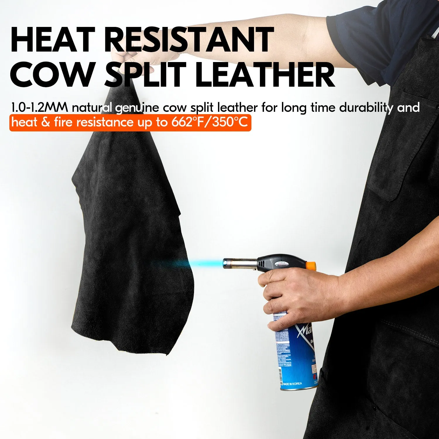 VGO 2 Pairs Premium Cow Split Leather Welding Gloves For Oven, Grill, Fireplace, Stove, Pot Holder, Tig Welder, Mig, BBQ (Red, 13.5in, CB6638)